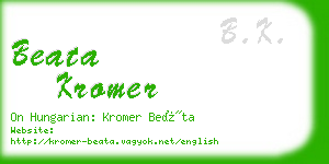 beata kromer business card